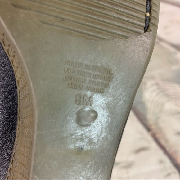 Vintage Brazilian Made Bon-Bons Black Leather Wing Tip Wedges Shoes Size 8 - Picture 13 of 15